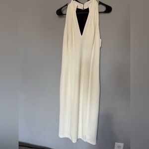 White House Black Market Cream Sequin Sheath Dress